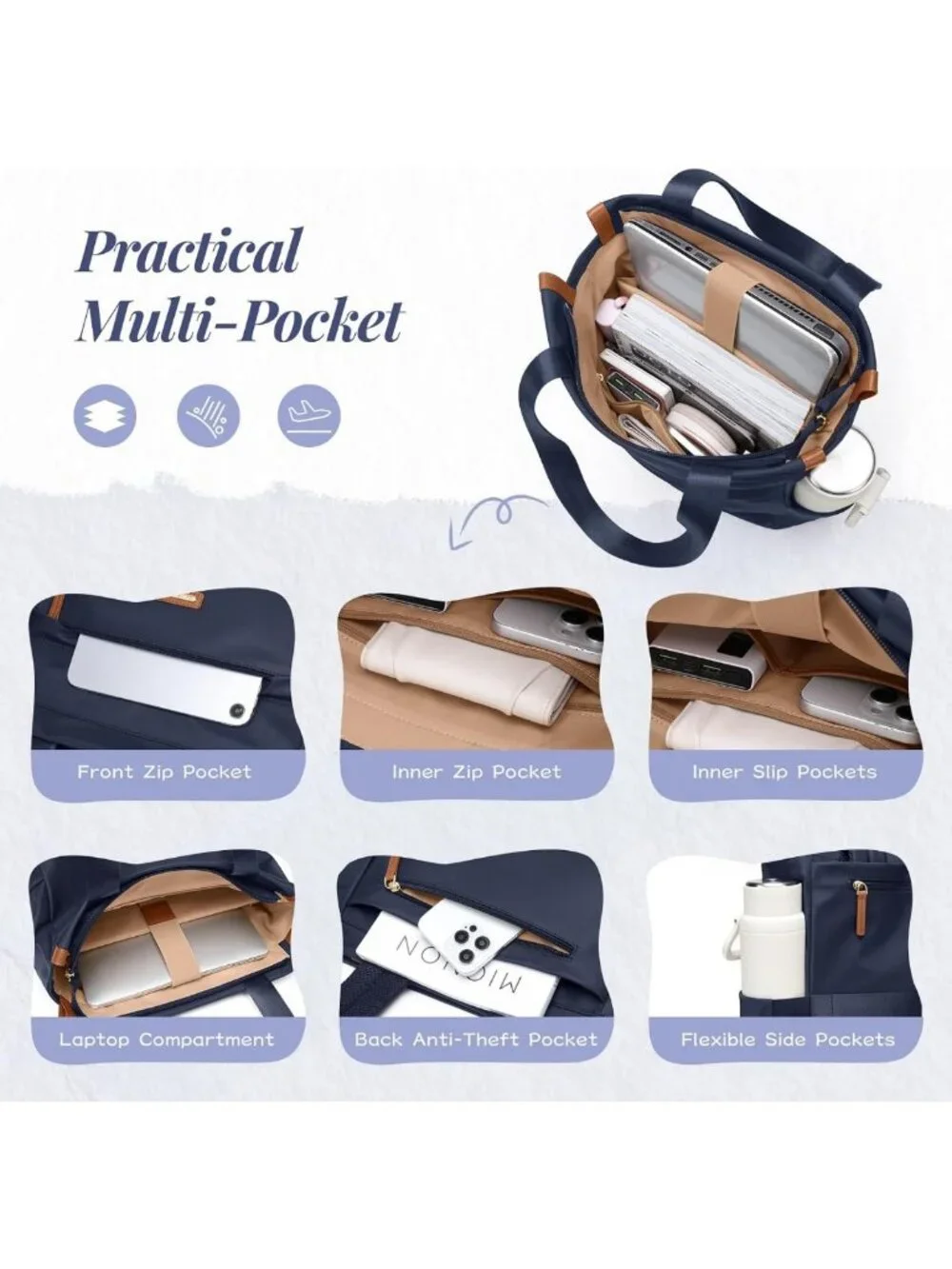 Convertible Laptop Backpack for Women | Casual Daypack Tote Bag for Work